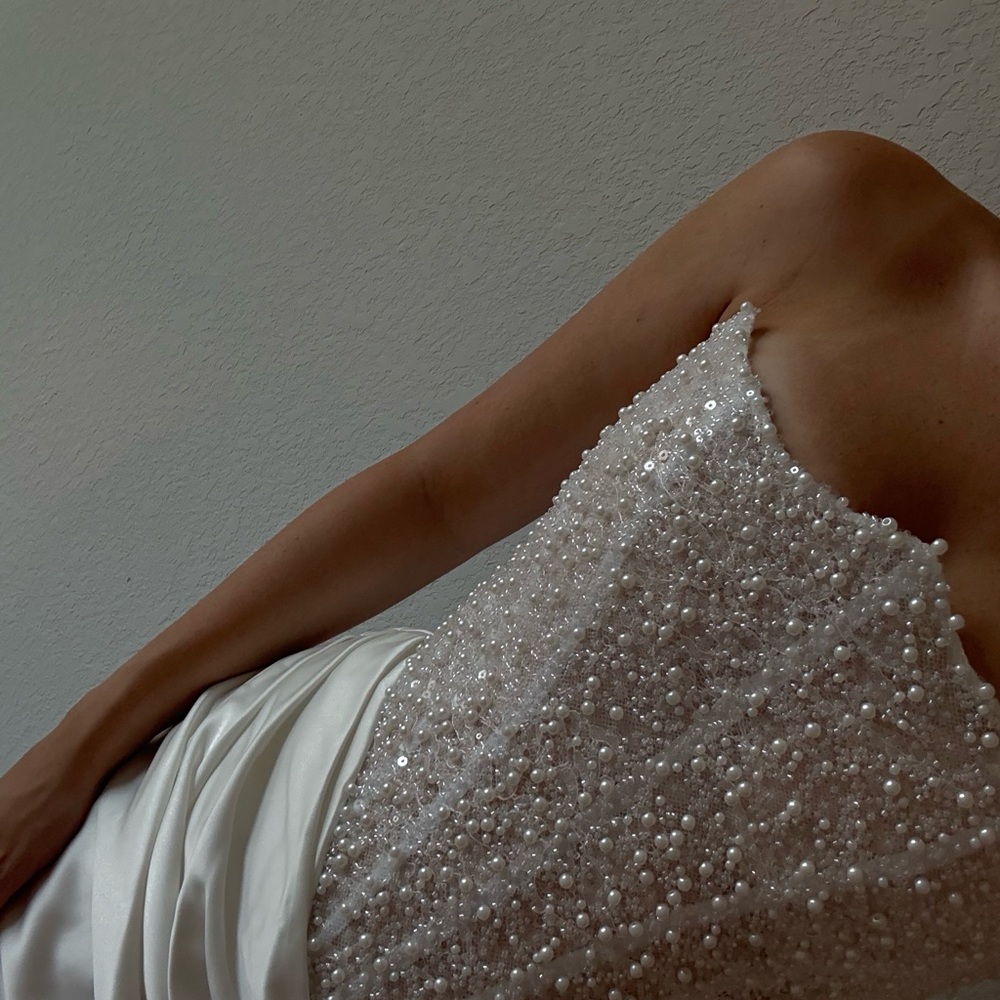 Elegant Beaded White Gown